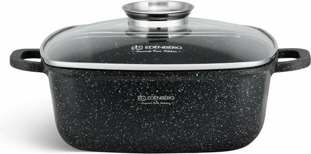 Ed&euml;nb&euml;rg EB-8115 Stonetec Line - Luxe Aluminium Kookpan met Deksel - 6,5 liter