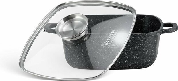 Ed&euml;nb&euml;rg EB-8115 Stonetec Line - Luxe Aluminium Kookpan met Deksel - 6,5 liter